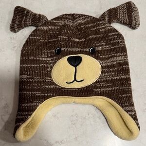 Toddler Brown Bear Knit Hat with Ears